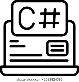 C Sharp Outline Style Icon
