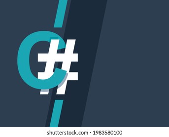 C Sharp programming component-oriented language and disciplines. Vector illustration