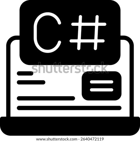 C Sharp Semi Solid Icon Design