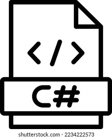 C sharp Vector Icon Design Illustration