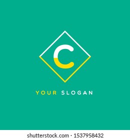 C shield logo semi bold letter design