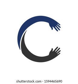 C Sign Hand Image Vector Design