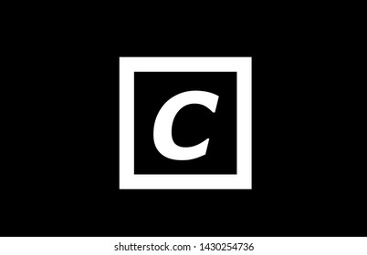 C simple black and white alphabet letter suitable as a logo icon design for a company or business