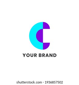 C Lächeln Logo Abstrakt Einfaches Alphabet Brief Einzigartiges Logo für Unternehmen und Unternehmen. Kreative Schrift und Unternehmensidentität. Branding-Design