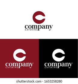 C and spoon logo design company logotype