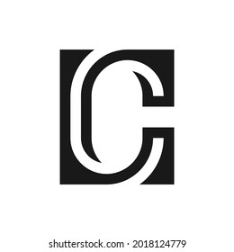 C Square Monogram Logo Vector