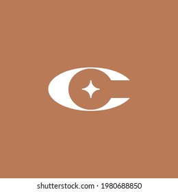 c star letter mark initial logo vector icon illustration