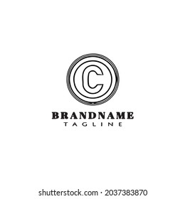 c symbol logo cartoon design template icon black modern isolated vector illustration