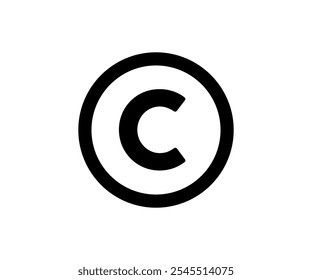 Icono de Marca comercial de símbolo C. Icono de símbolo de marca de Derechos de autor. Arca inteligente y derecho de Marca comercial y diseño e ilustración de Vector de Licencia. 



