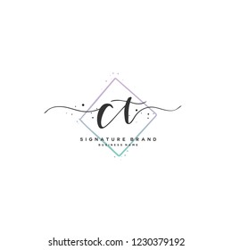 C T CT Initial logo template vector