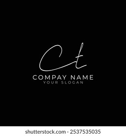 c t initial letter handwriting and signature logo. CT hand drawn calligraphy lettering vector for real estate, beauty, photography, letter logo design