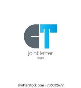 C T joint letter logo vector