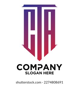 C T A  lettering with square design vector template