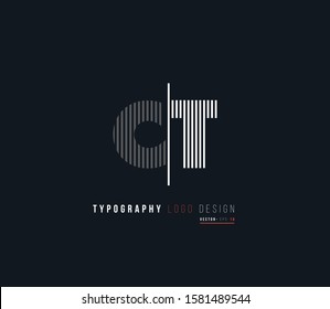 C T letters joint logo vector.