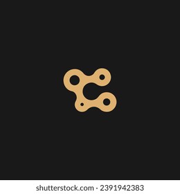 C tech letter logo alphabet design icon for business,