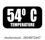 54° C. Temperature degrees celsius vector isolated on white background
