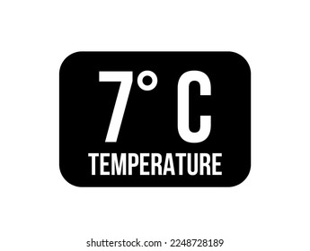 7° C. Temperature degrees celsius vector isolated on white background