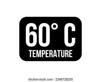 60° C. Vector de temperatura grados celsius aislado sobre fondo blanco