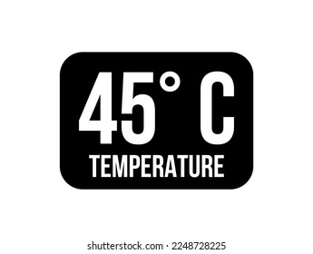 45° C. Temperature degrees celsius vector isolated on white background