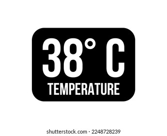 38° C. Temperature degrees celsius vector isolated on white background