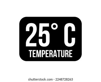 25° C. Temperature degrees celsius vector isolated on white background