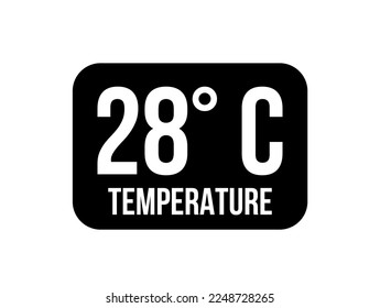 28° C. Temperature degrees celsius vector isolated on white background