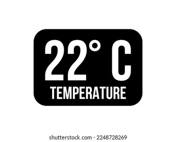 22° C. Temperature degrees celsius vector isolated on white background