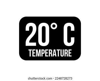 20° C. Temperature degrees celsius vector isolated on white background