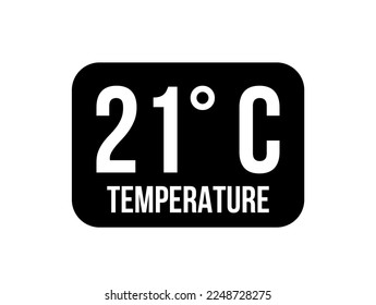 21° C. Temperature degrees celsius vector isolated on white background