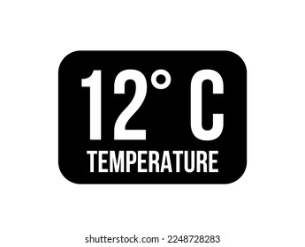 12° C. Temperature degrees celsius vector isolated on white background