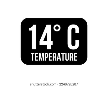 14° C. Temperature degrees celsius vector isolated on white background