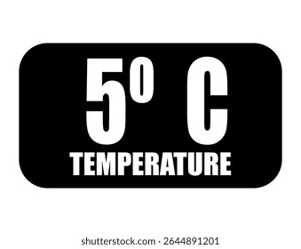 5° C. Temperature degrees celsius vector isolated on white background