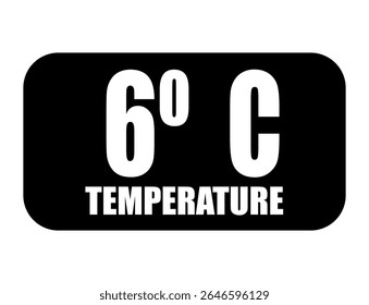 6° C. Temperature degrees celsius vector isolated on white background
