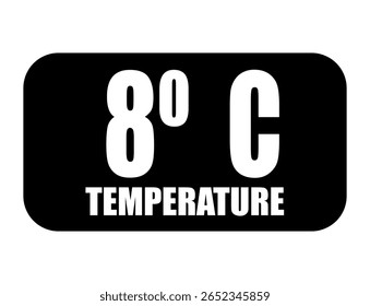 8° C. Temperature degrees celsius vector isolated on white background