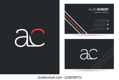 A & C thin letter joint logo with business card template