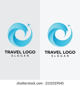 C travelling wave letter logo design