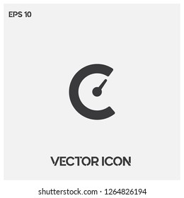 "C" typographic vector icon illustration.Flat "C" letter vector logo.Premium quality.