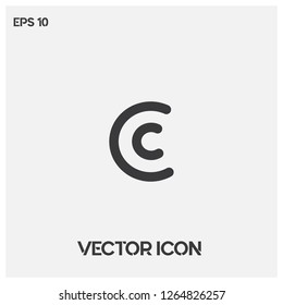 "C" typographic vector icon illustration.Flat "C" letter vector logo.Premium quality.