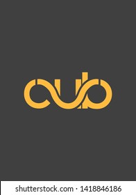 C U B letters joint logo design vector template 