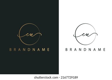 C U CU hand drawn logo of initial signature, fashion, jewelry, photography, boutique, script, wedding, floral and botanical creative vector logo template for any company or business.