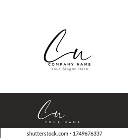 C U CU Initial letter handwriting and signature logo.