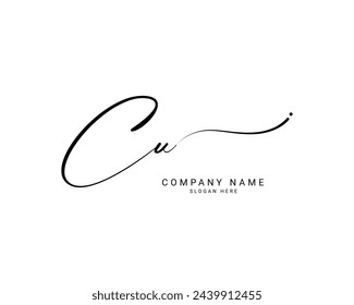 c u cu initial letter handwriting and signature logo