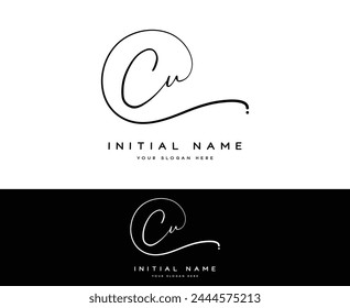 c u cu initial letter handwriting and signature logo