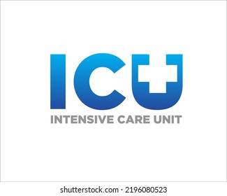 i c u intensive care unit logo designs for medical service