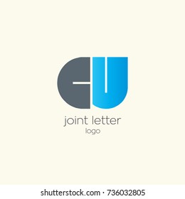 C U joint letter logo vector