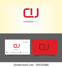 C & U Letter logo, with Business card Template
