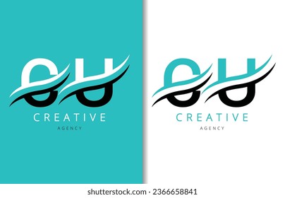 C U Letter Logo Design with Background and Creative company logo. Modern Lettering Fashion Design. Vector illustration