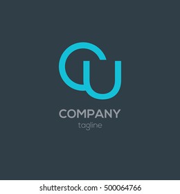 C & U Letter logo design
