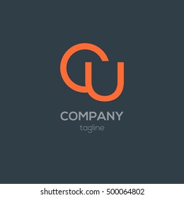 C & U Letter logo design
