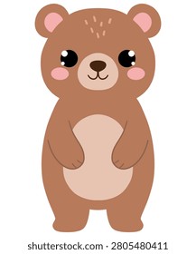 C ute brown bear standing